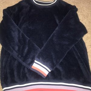 navy fuzzy arie sweater